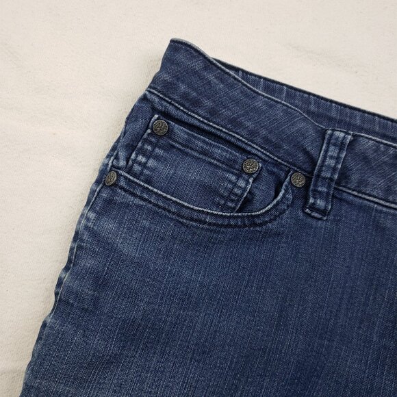 PrAna Dark Wash Blue Jeans Size 8/29 Slim Straight Leg Stretch Denim Low Rise - Picture 6 of 14